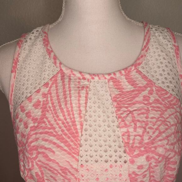 Lily Pulitzer cut out Kaylee Hubba Bubba sea cups lace trim shift dress size 10 - Picture 3 of 9